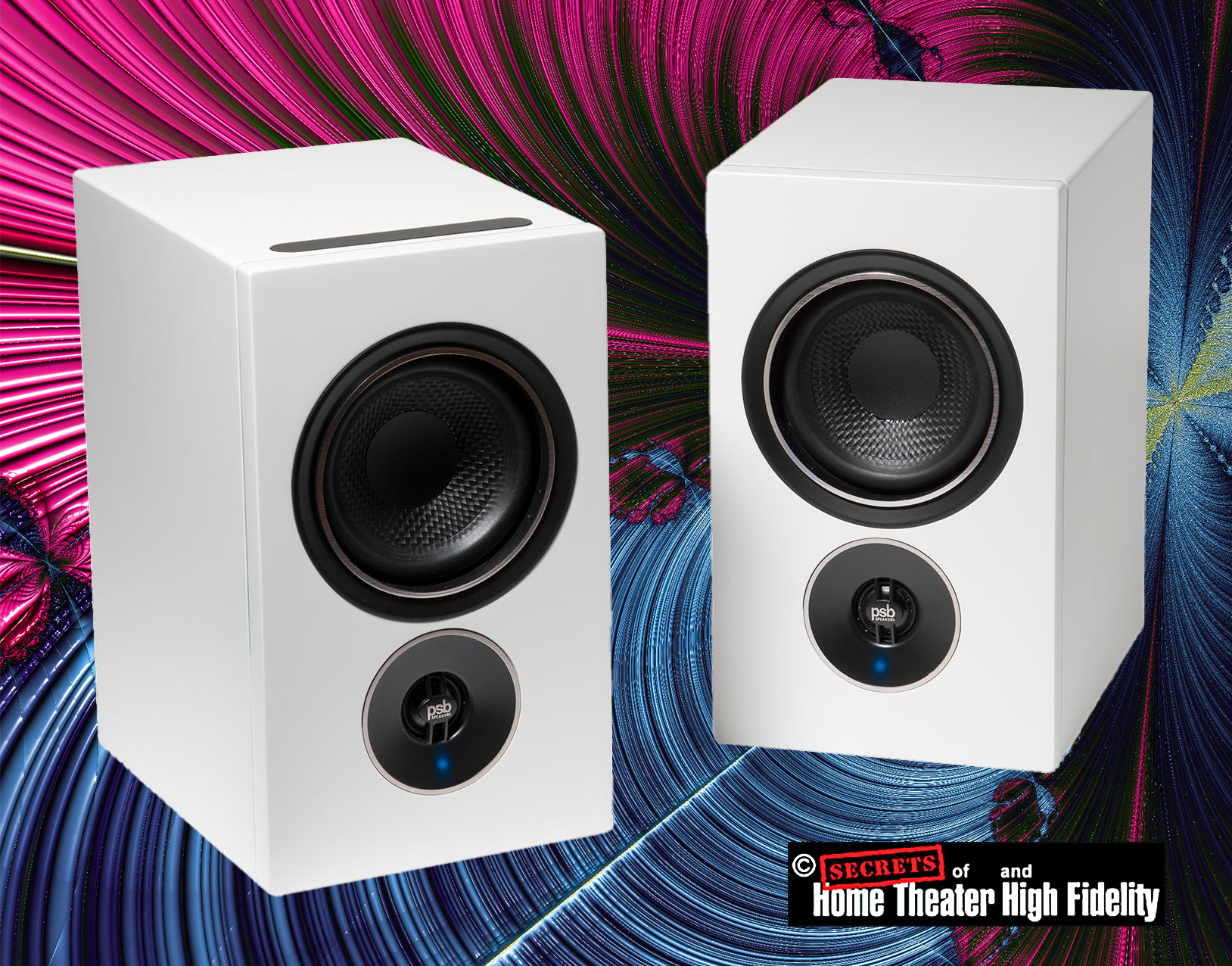 PSB Alpha iQ Wireless Bookshelf Speakers Matte White Pair Front Angle View.jpg